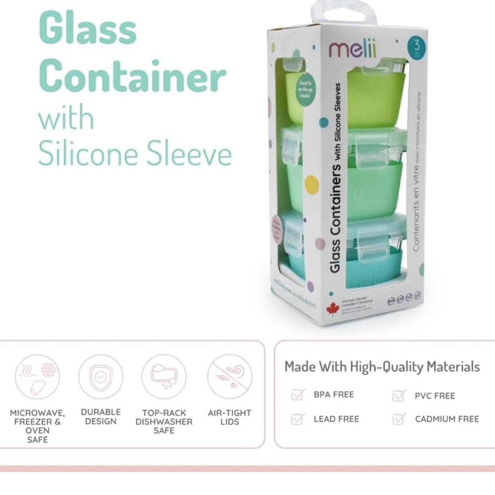 Melli Glass Containers with Silicone Sleeves.